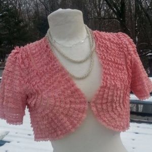 Betsey Johnson Pink Cropped Blazer